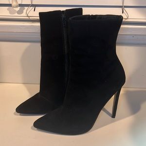 Steve Madden Black Suede Boots, 7.5